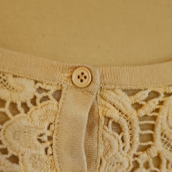 Mustard Lace Cotton Cardigan - Picture 6 of 9